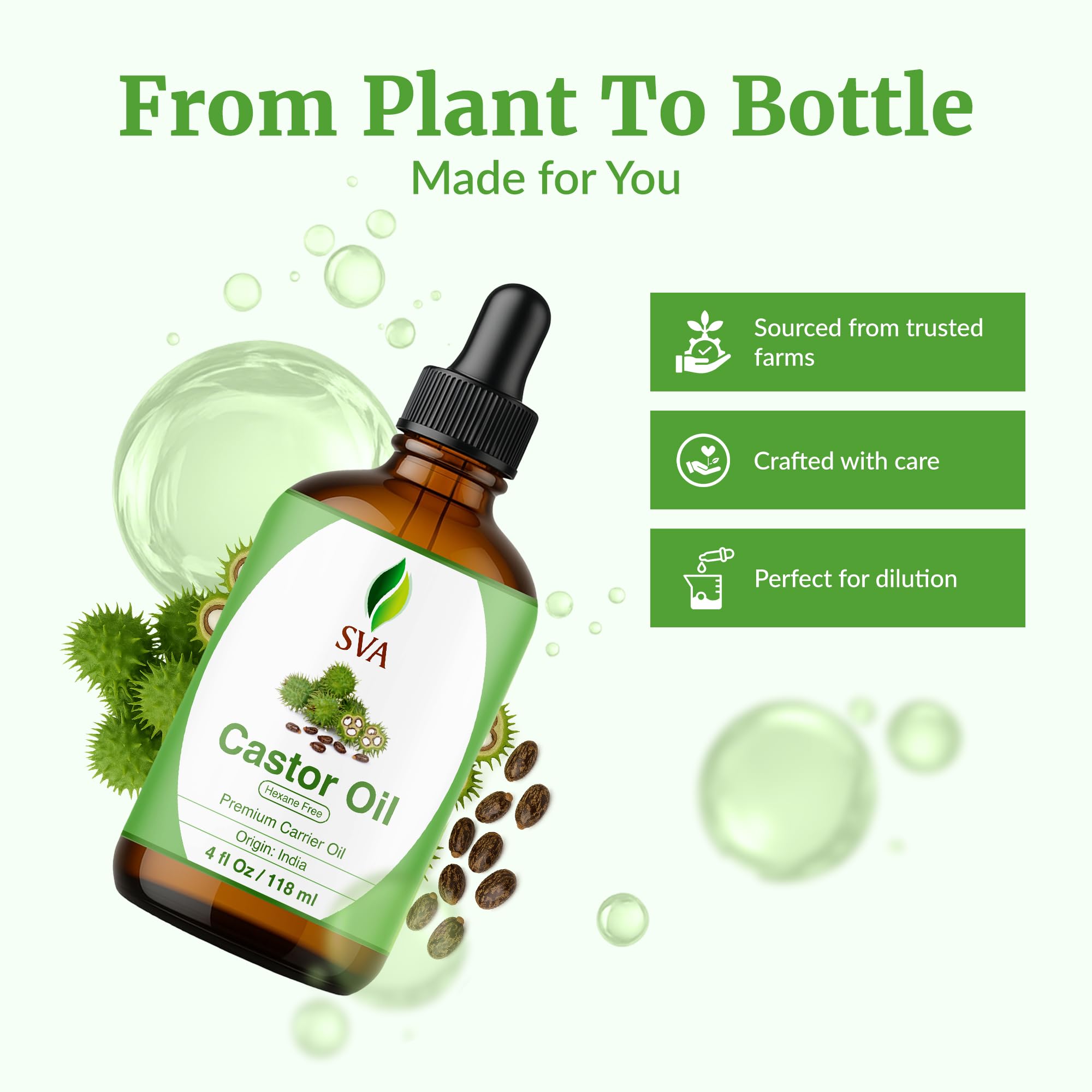 SVA Castor Seed Oil on white background