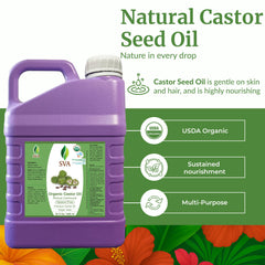 Label of SVA Castor Seed Oi Organic Castor Oil 32 oz