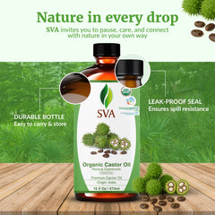 Ingredients and hexane-free label of SVA Castor Seed Oil Organic