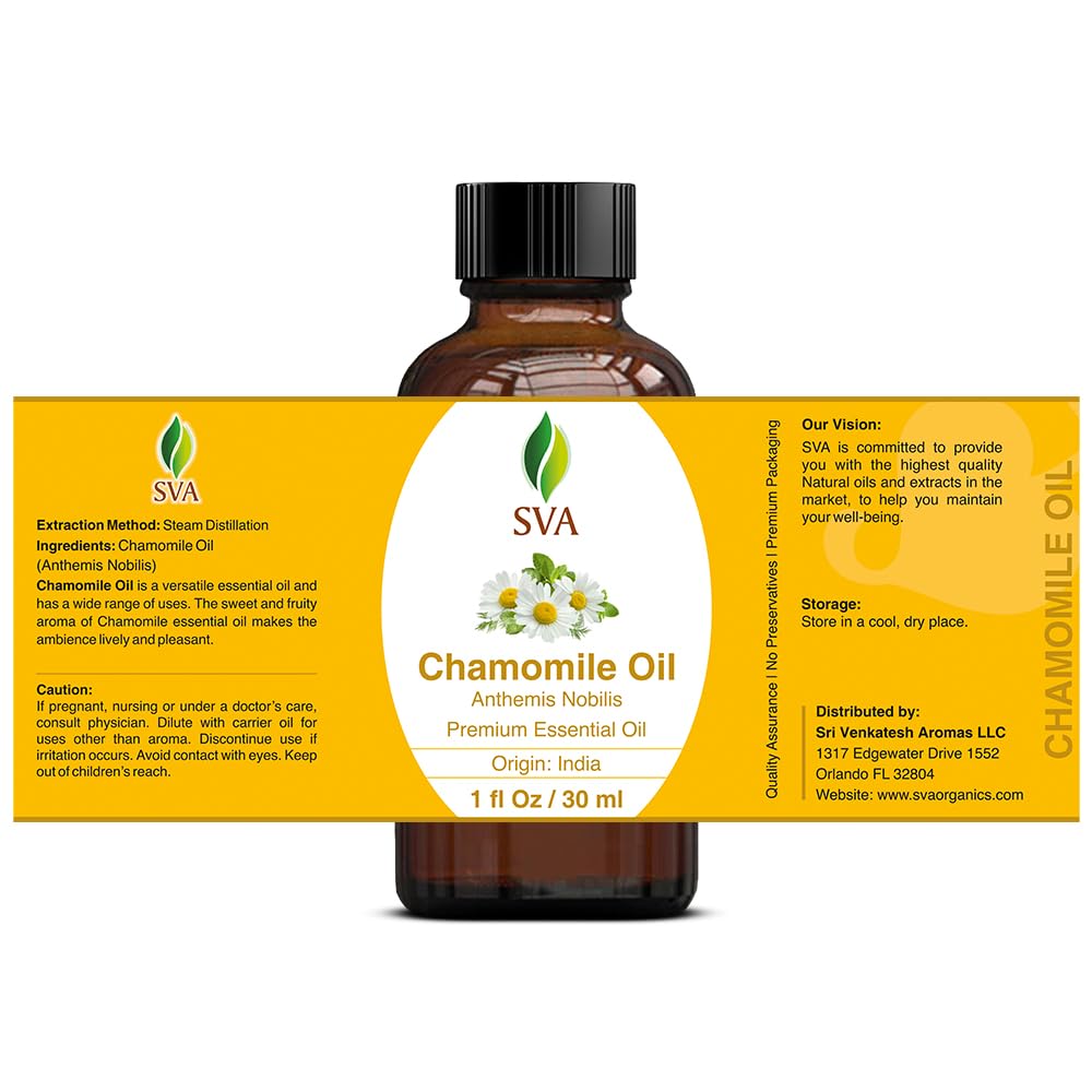 Chamomile oil for skin care and face care routine