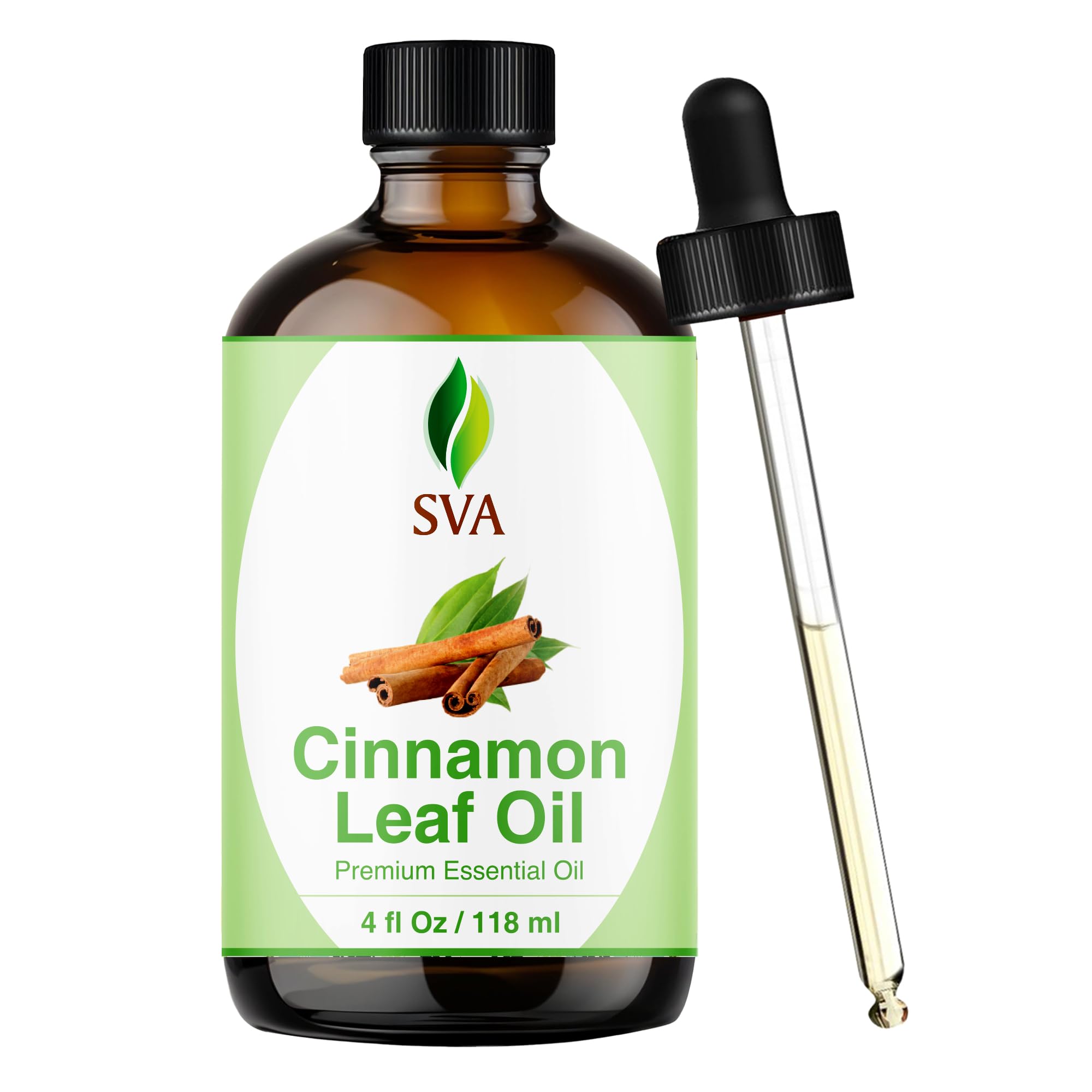 SVA Cinnamon Leaf Essential Oil bottle with dropper (4oz)