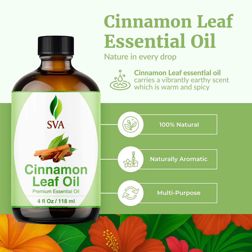 Steam-distilled Cinnamon Leaf Oil from Cinnamomum Verum leaves - 4oz