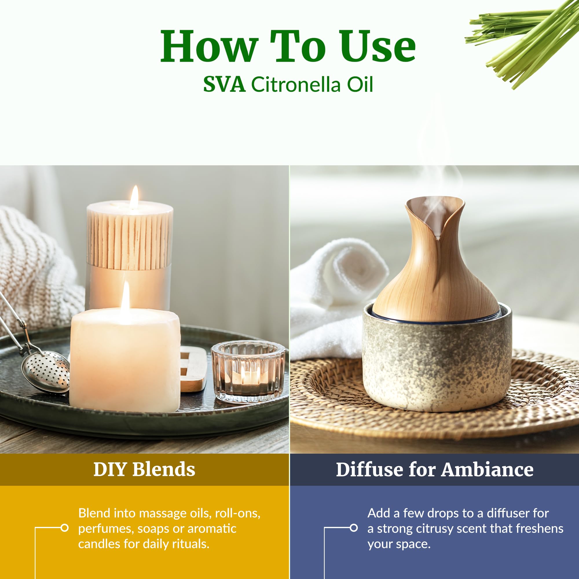 Hair and scalp massage with citronella oil