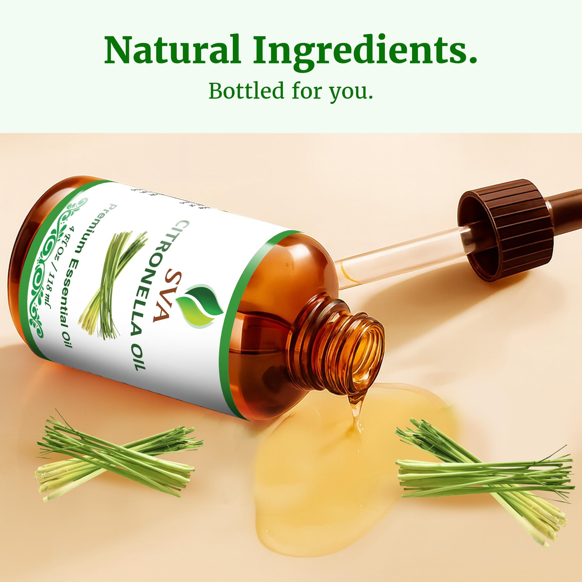 Packaging of SVA Citronella Essential Oil 4oz bottle