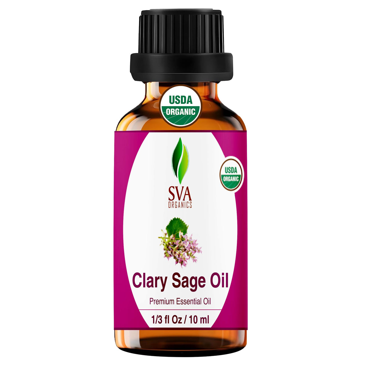 10ml bottle of SVA Clary Sage Organic Essential Oil