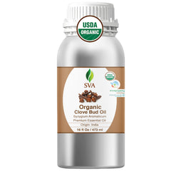 SVA Clove Bud Essential Oil 16oz bottle – front view