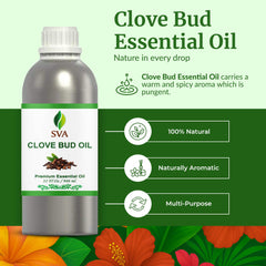 SVA Clove Bud Essential Oil 32oz bottle back label