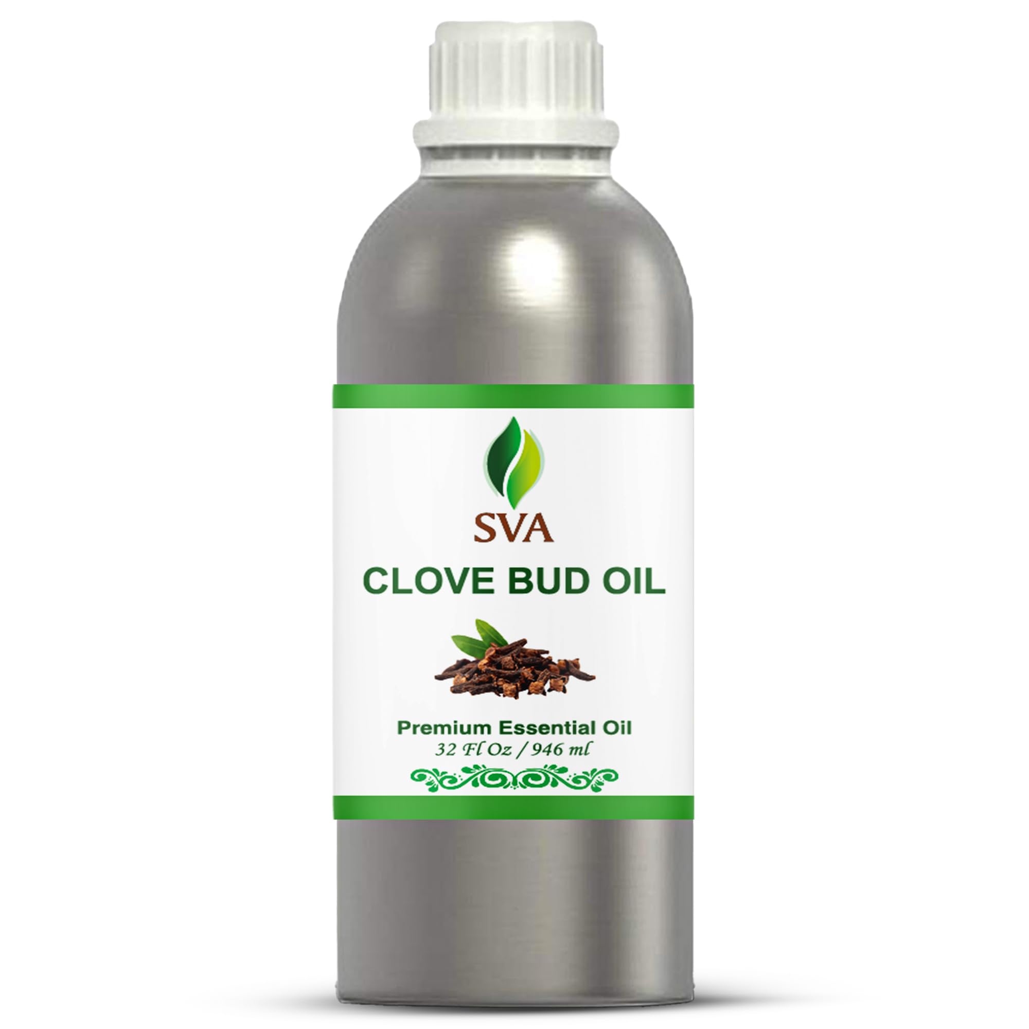 SVA Clove Bud Essential Oil 32oz bottle front view