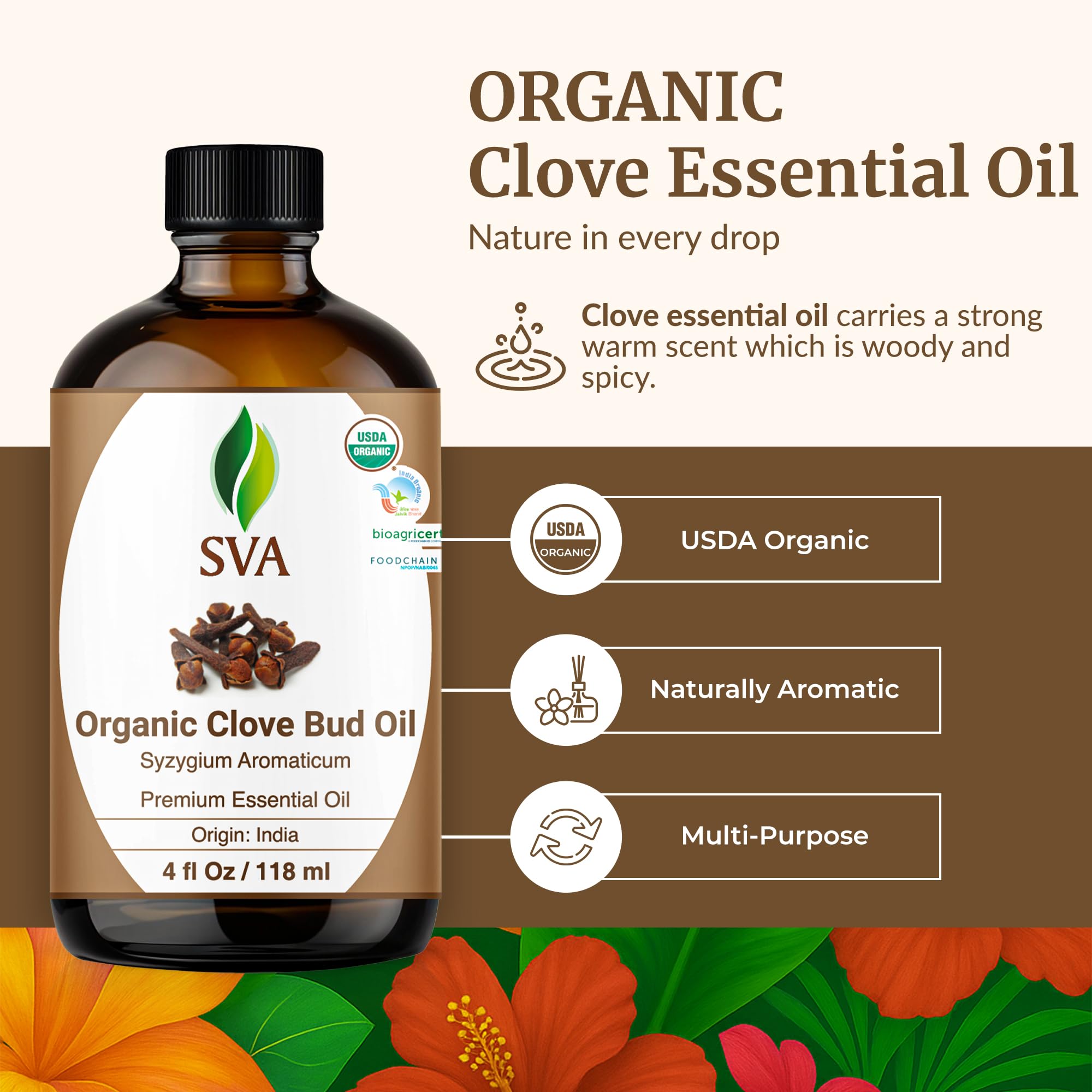 Clove Bud essential oil in diffuser for aromatherapy