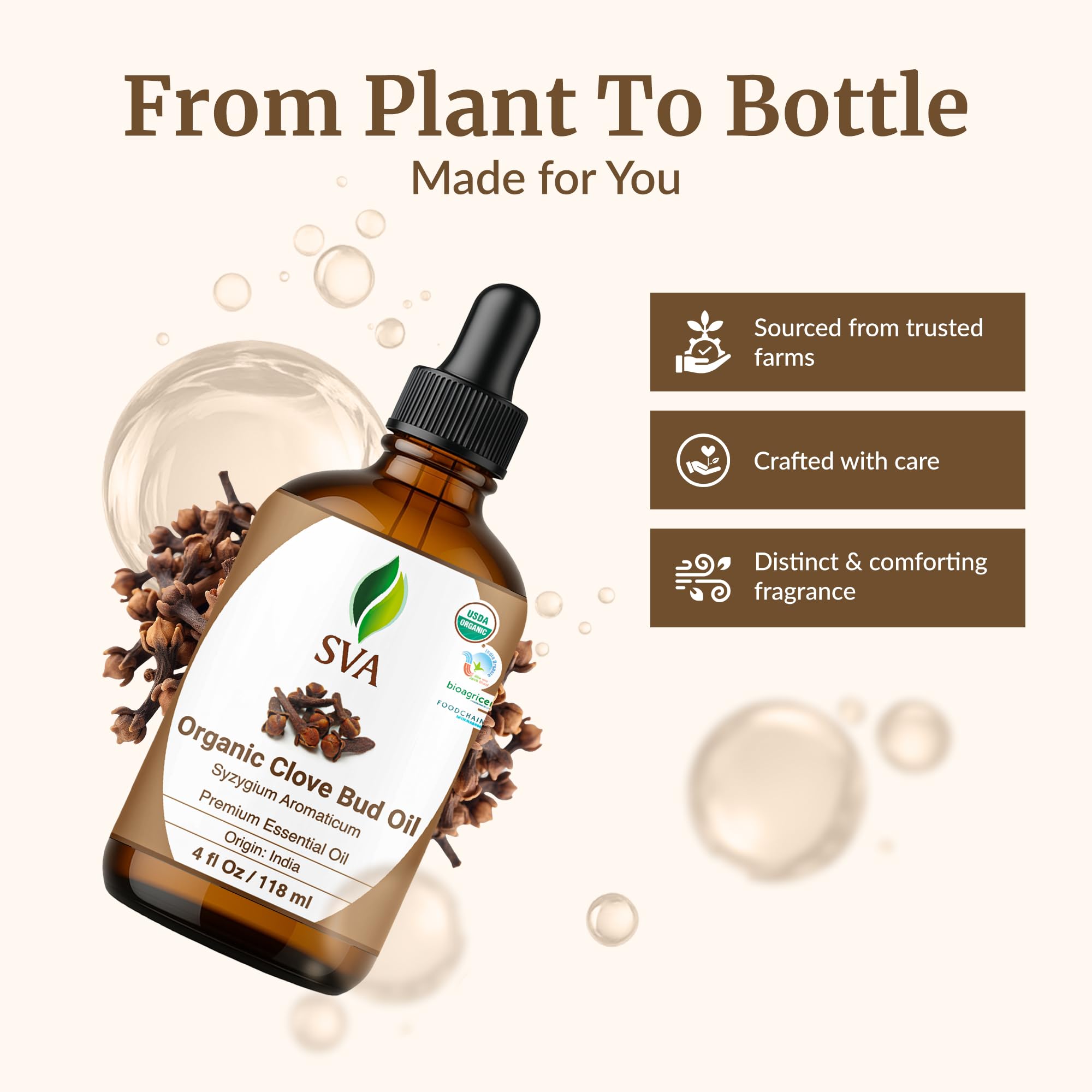 Clove bud essential oil for body massage (diluted in carrier oil)