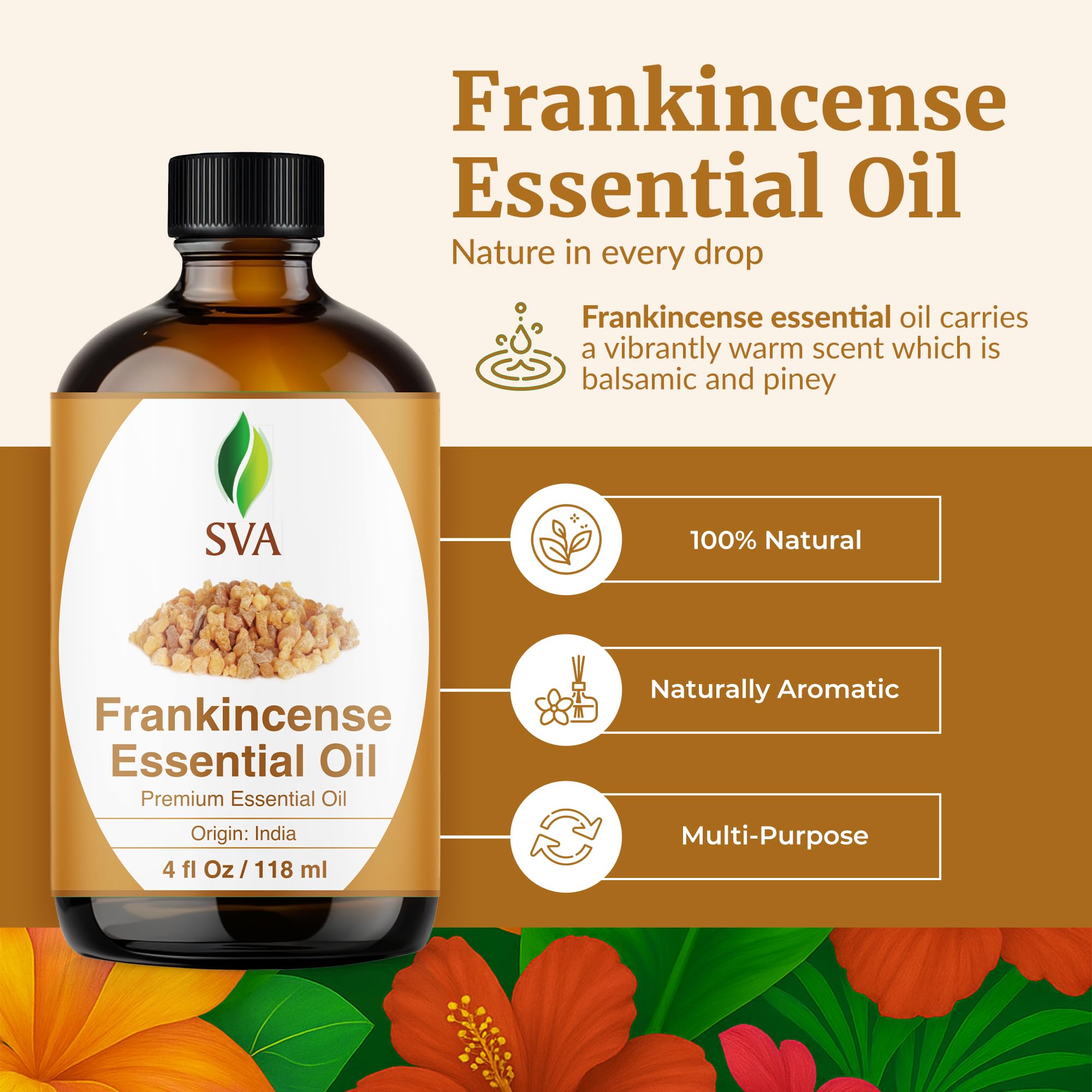 SVA Frankincense essential oil bottle with dropper