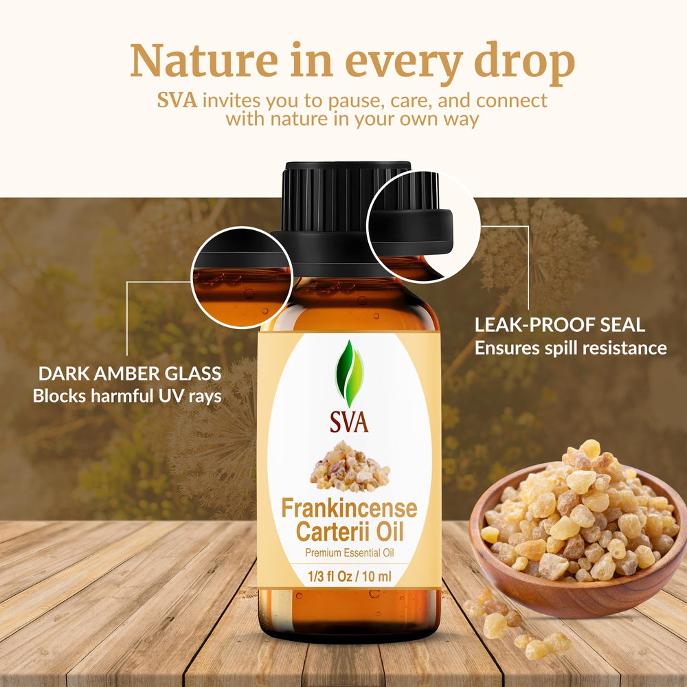 Packaging and branding of SVA Frankincense essential oil
