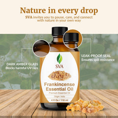 Packaging of SVA Frankincense Essential Oil 4oz