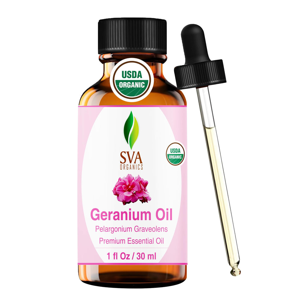 SVA Geranium Essential Oil Organic bottle with dropper (1 oz)