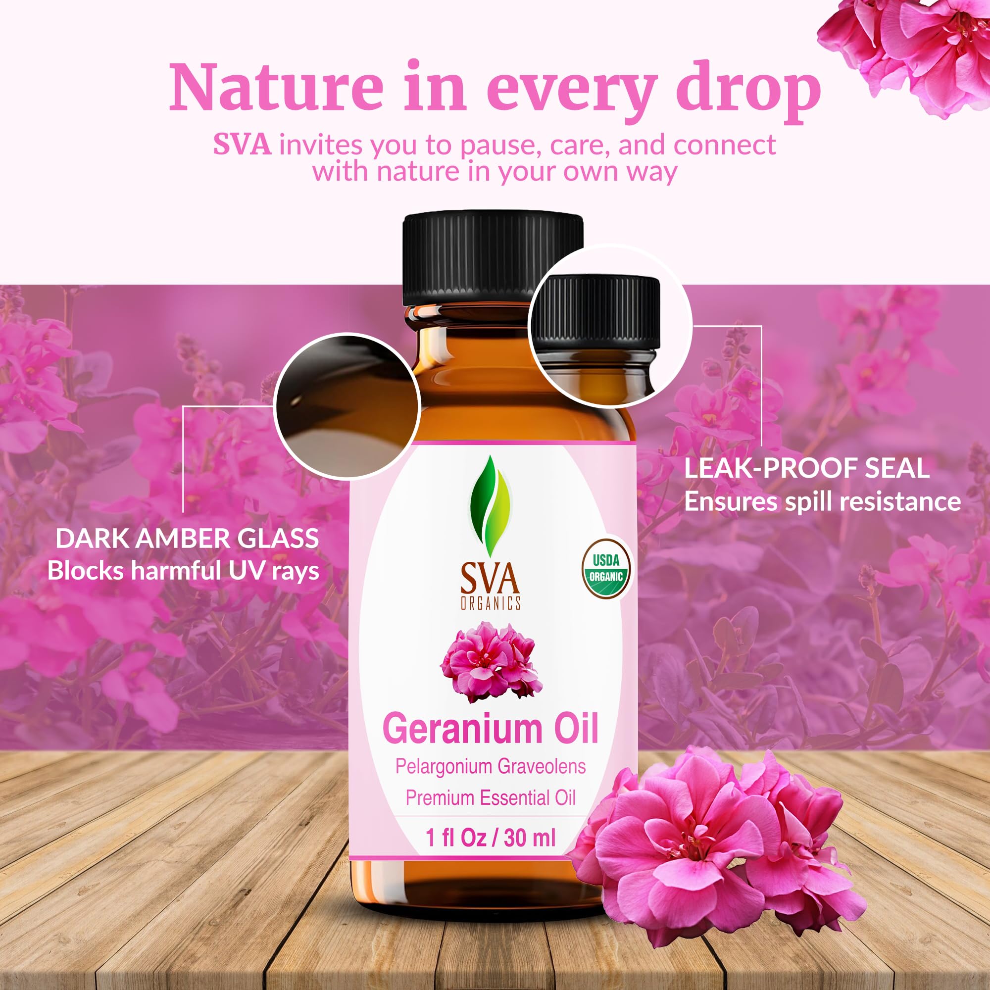 Hair and scalp massage using Geranium oil diluted with carrier oil