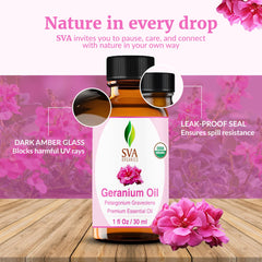 Hair and scalp massage using Geranium oil diluted with carrier oil