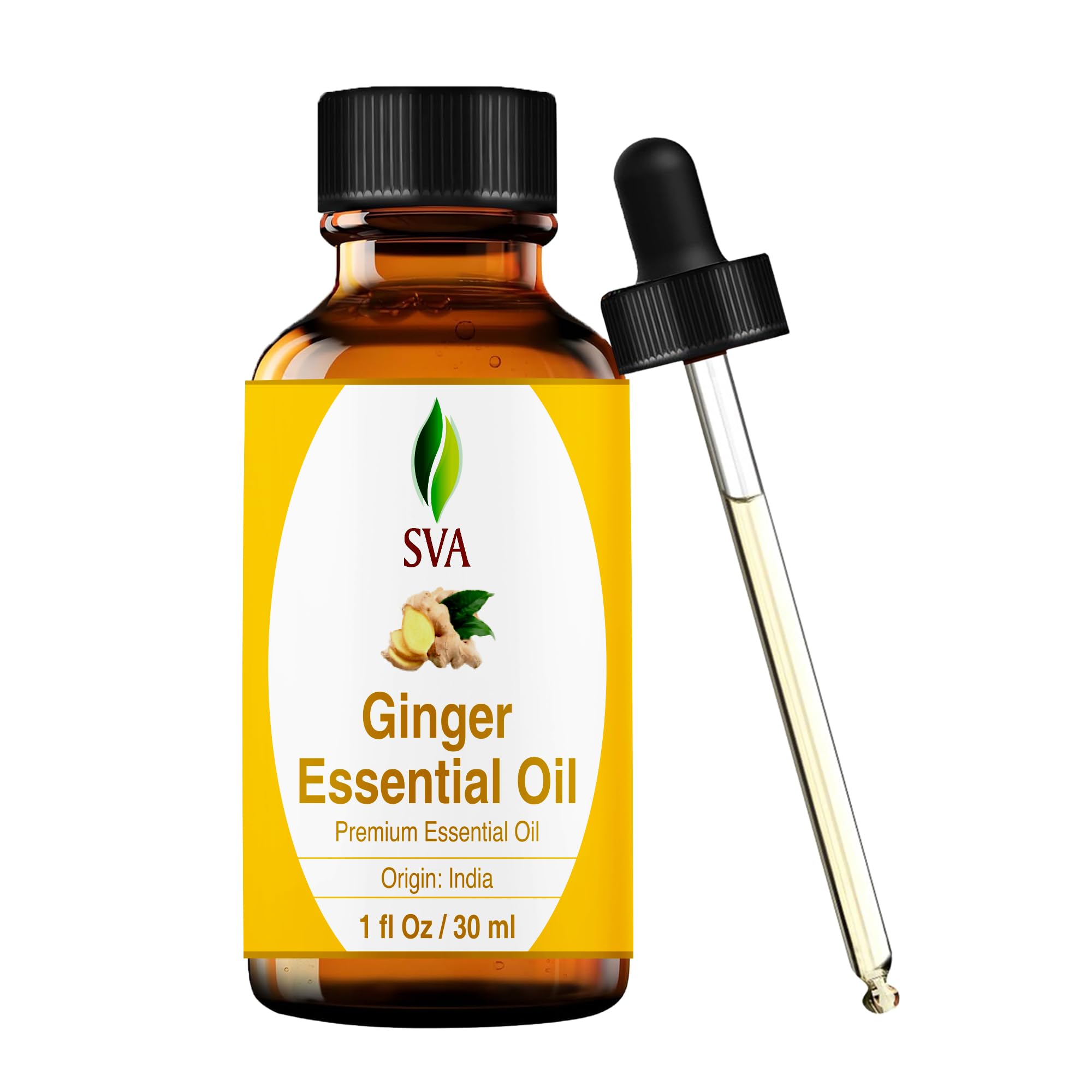 SVA Ginger Essential Oil bottle with dropper