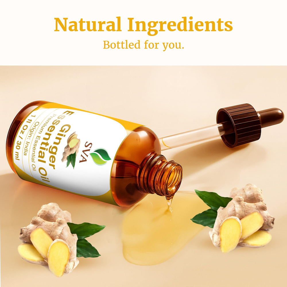 Packaging of SVA Ginger Essential Oil with dropper