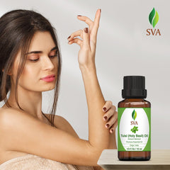 Massage using SVA Holy Tulsi Essential Oil (diluted in carrier oil)