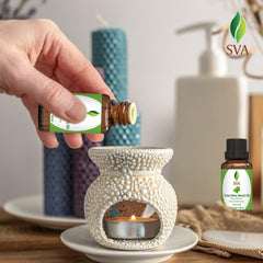 Packaging of SVA Holy Tulsi Essential Oil 1/3 oz