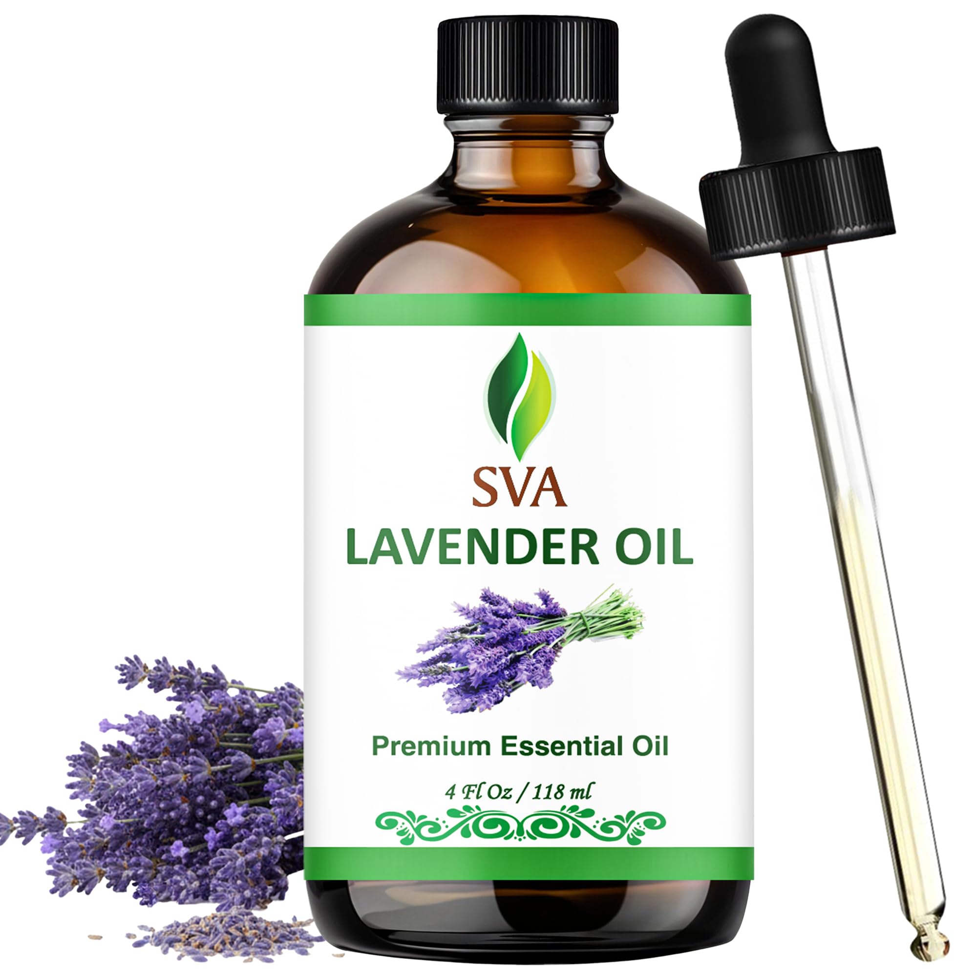 SVA Lavender Essential Oil 4oz bottle with dropper