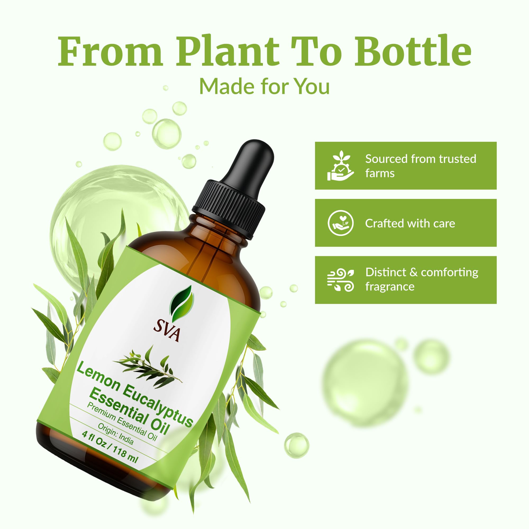 Lemon eucalyptus oil being used for hair care application with dropper