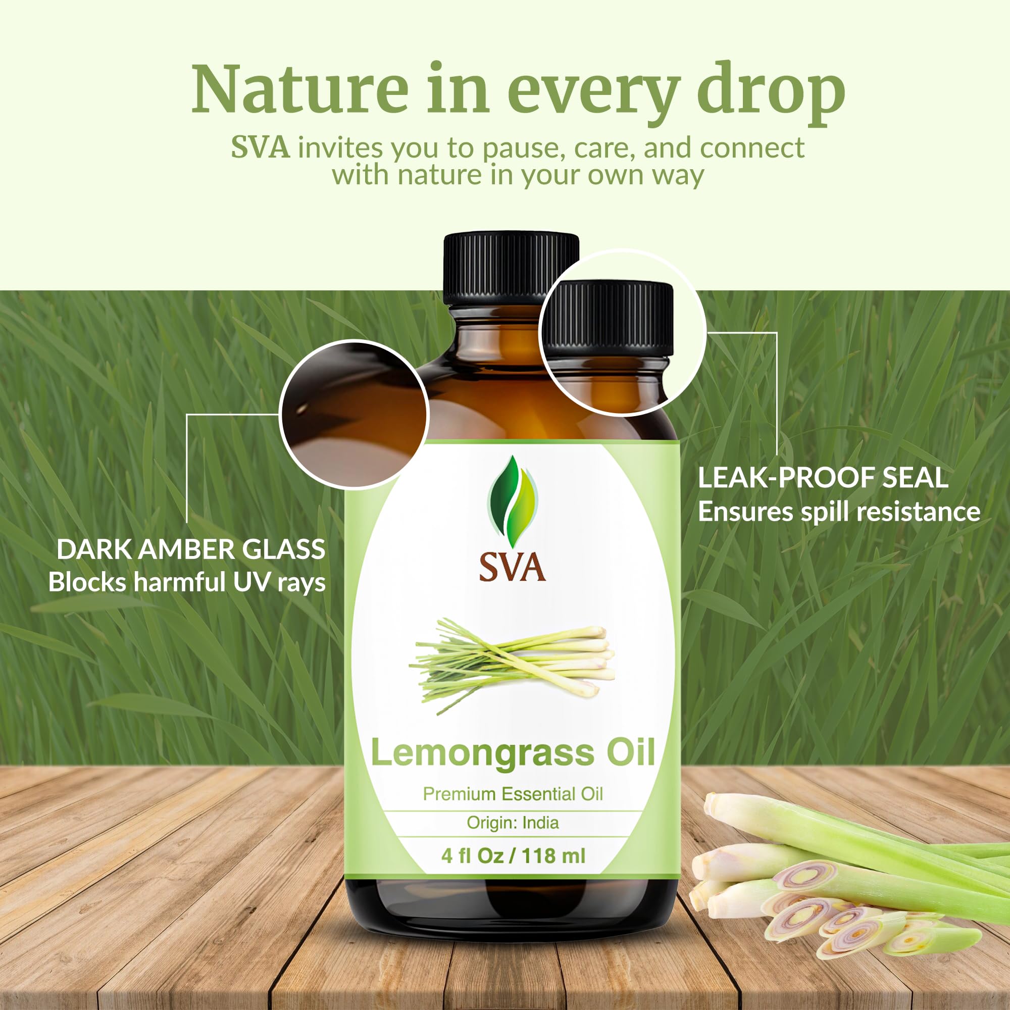 Aromatherapy scene with lemongrass essential oil