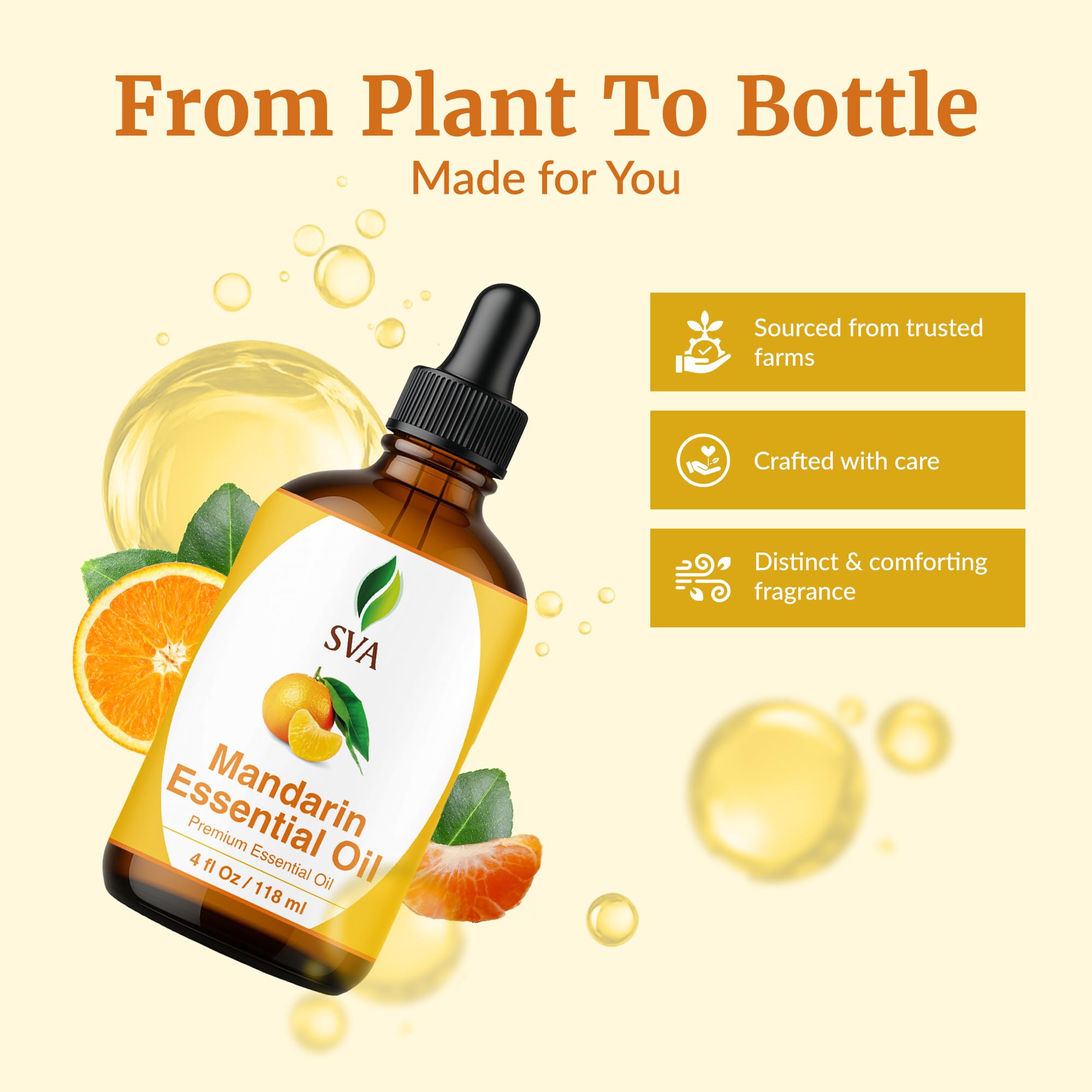 Mandarin essential oil for hair care and scalp