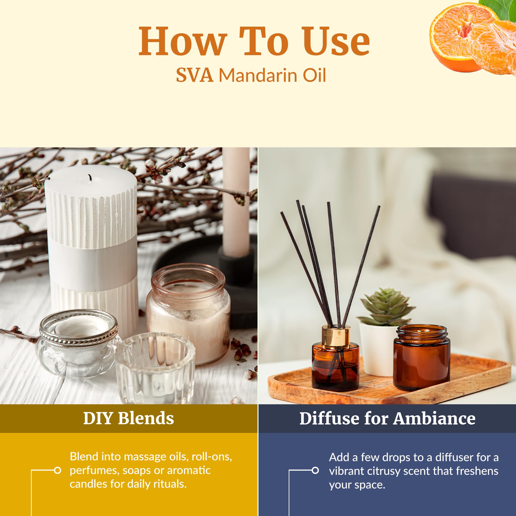Multi-use Mandarin essential oil for soaps candles and blends