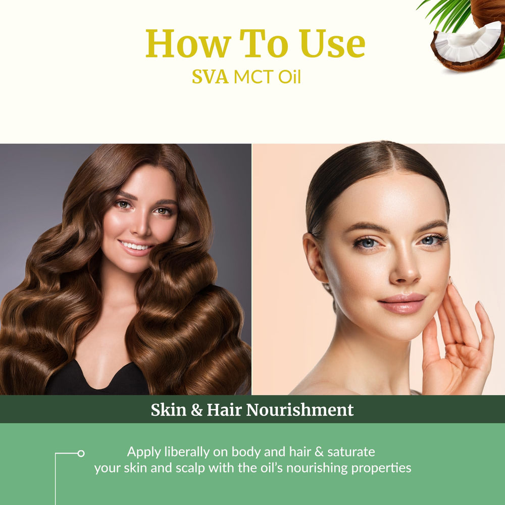 SVA MCT Oil Organic 16oz used on face and skin