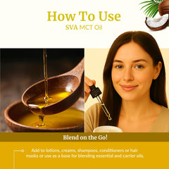 SVA MCT Oil Organic 16oz used for hair and scalp massage