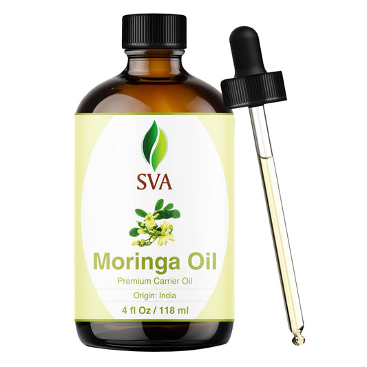 SVA Moringa Seed Oil 4 oz glass bottle with dropper