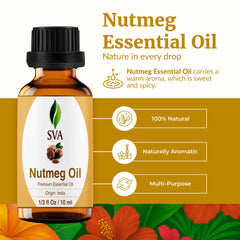 Steam-distilled Nutmeg essential oil close-up