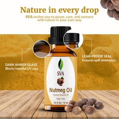 SVA Nutmeg Essential Oil product image collage