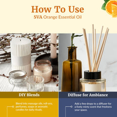 Skin care usage of orange essential oil with carrier oil