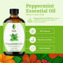 Peppermint essential oil for skin care used with a carrier oil