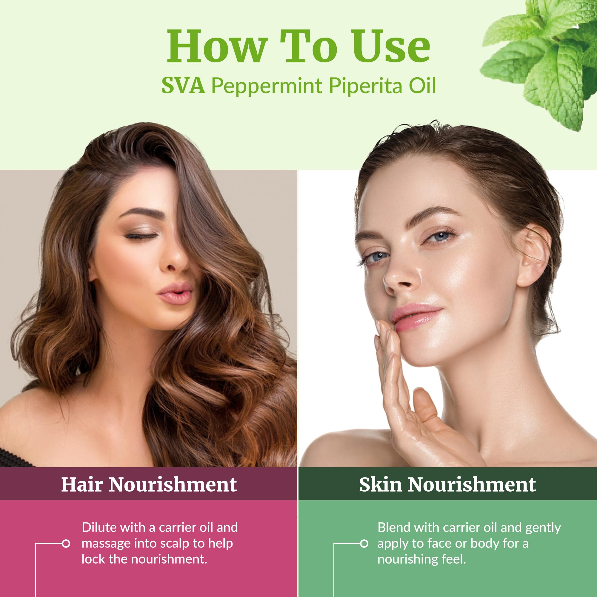Peppermint oil for hair and scalp massage