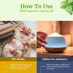 Peppermint oil diluted with carrier oil for skin care