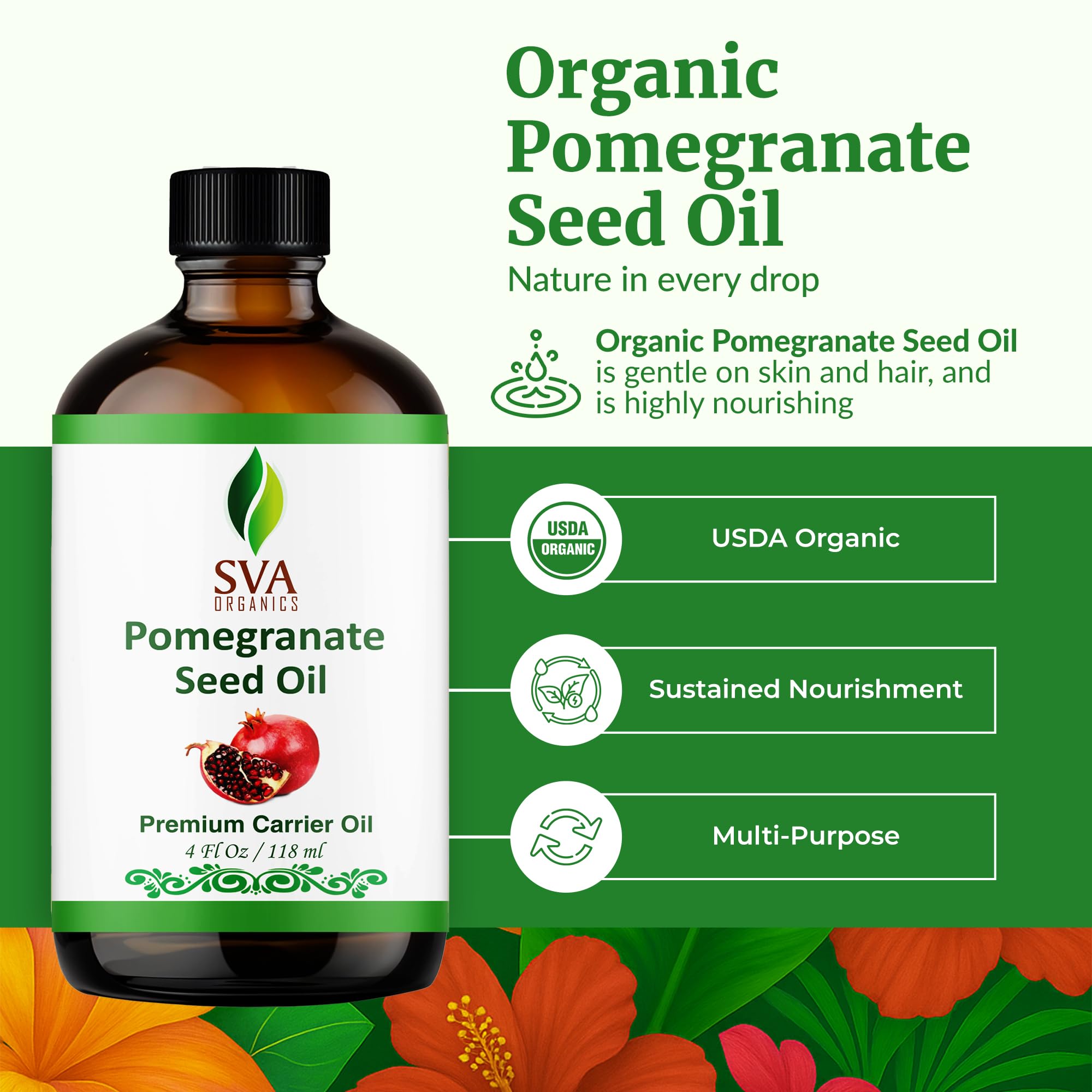 Dropper bottle of SVA Pomegranate Seed Oil