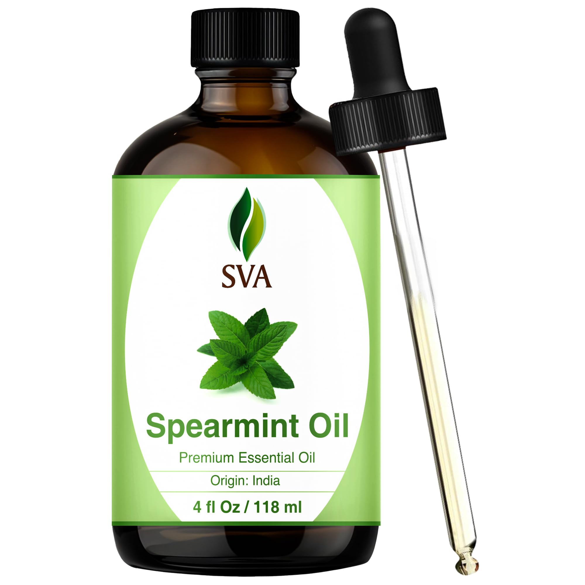 SVA Spearmint Essential Oil 4oz bottle with dropper