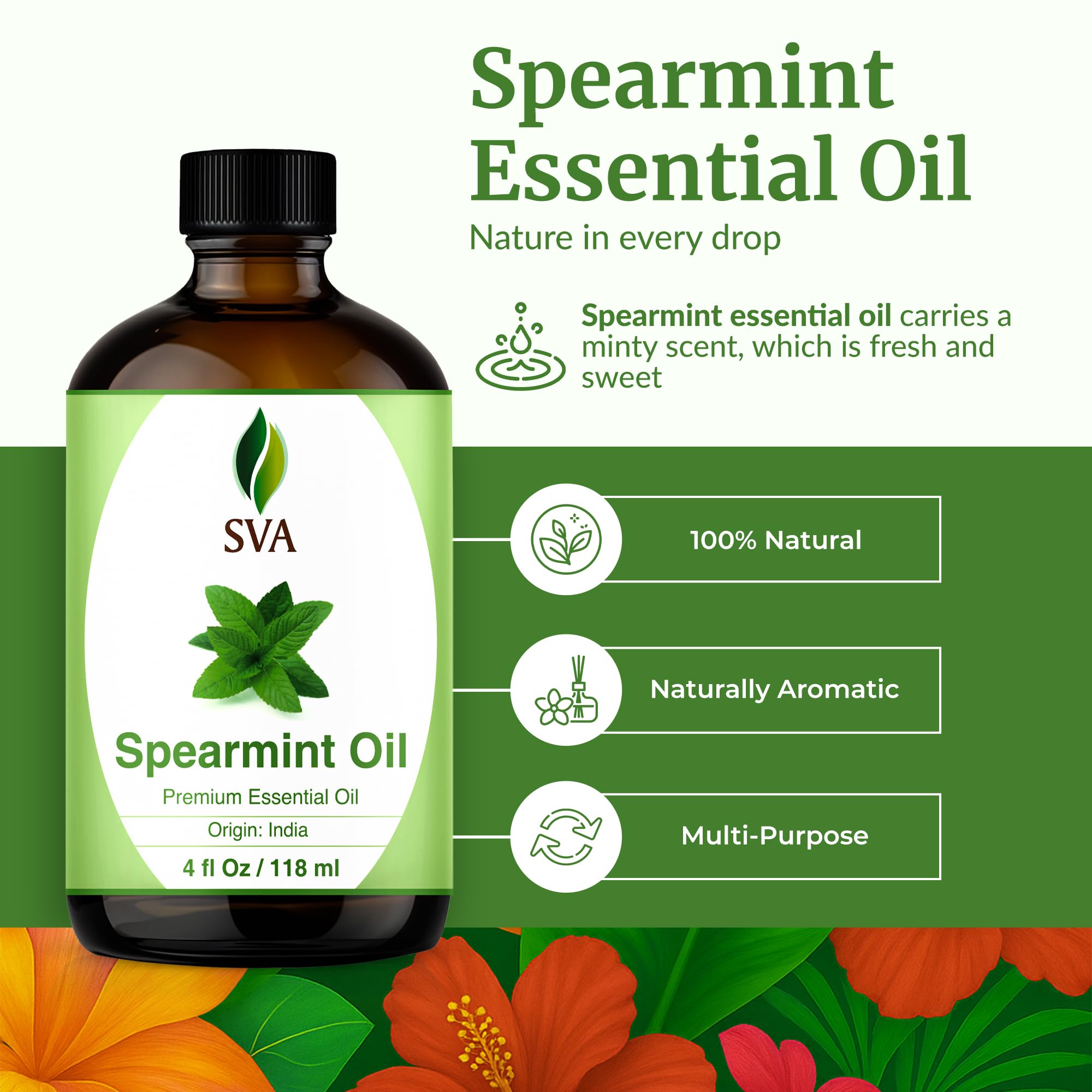 Close-up of spearmint essential oil in dropper