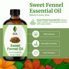 4oz bottle with dropper of SVA Sweet Fennel Essential Oil