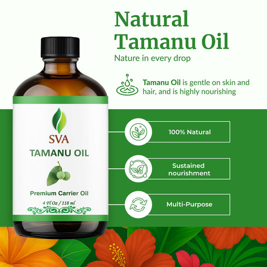 Tamanu oil dropper applying oil on skin
