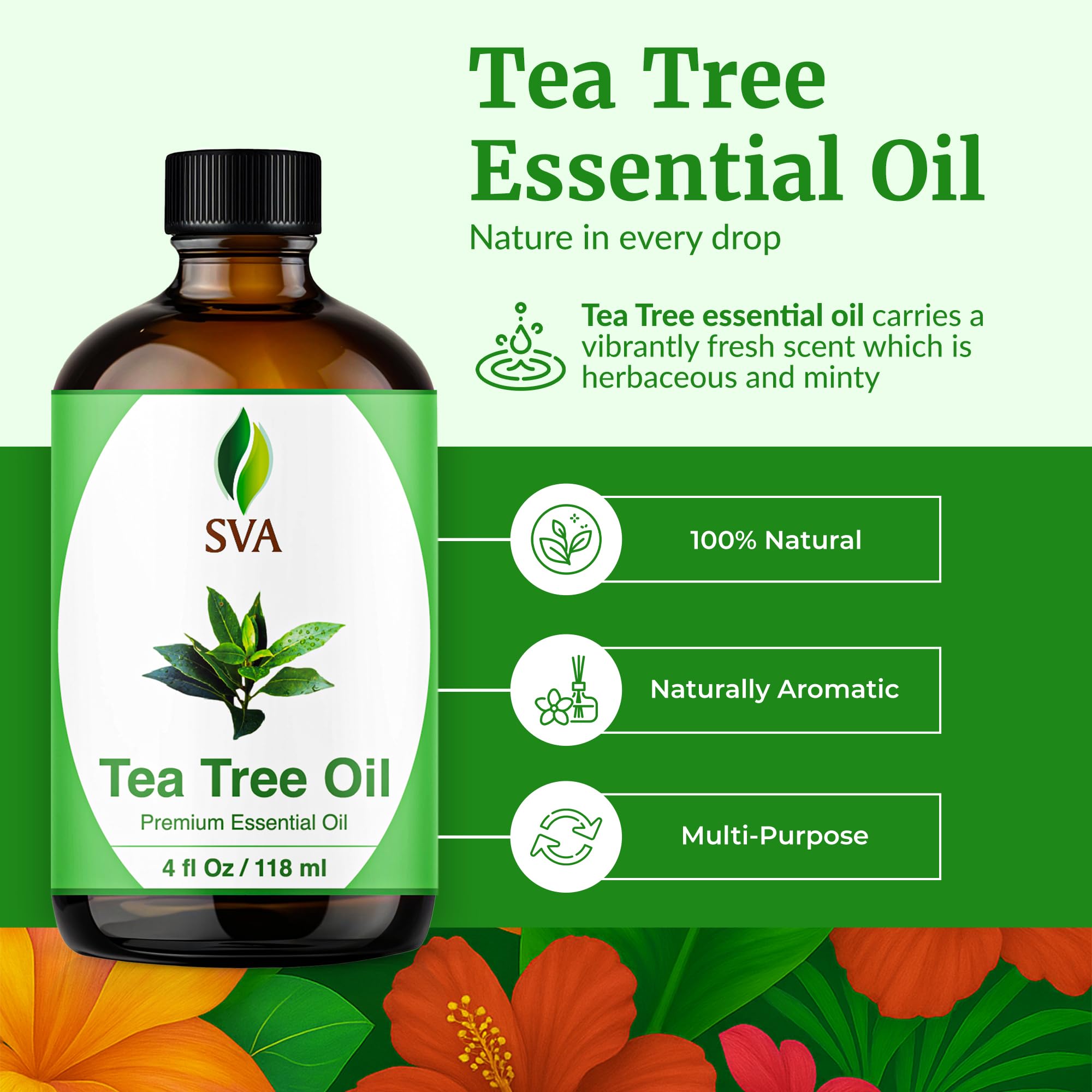 Dropper bottle of SVA Tea Tree Oil