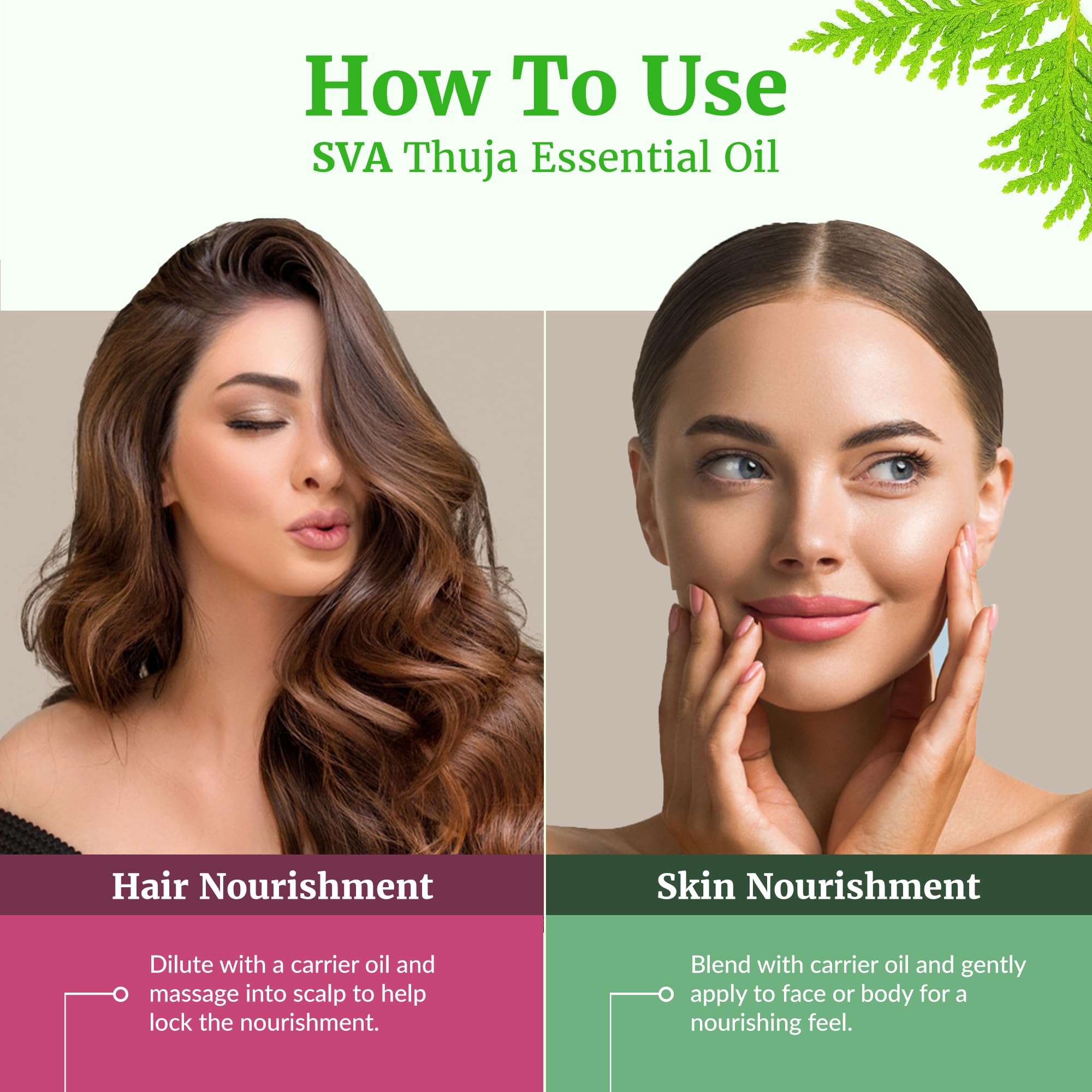 Aromatherapy scene with SVA Thuja Essential Oil