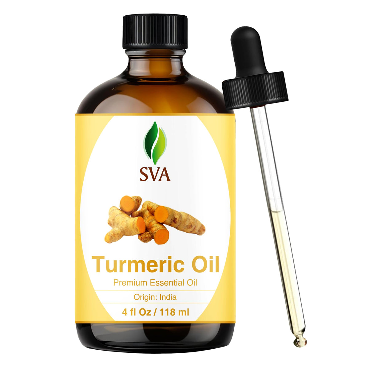 SVA Turmeric Essential Oil bottle with dropper – 4 oz