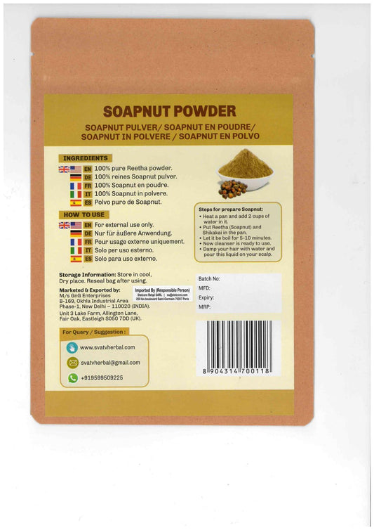 Packaging of SVATV Soapnut powder