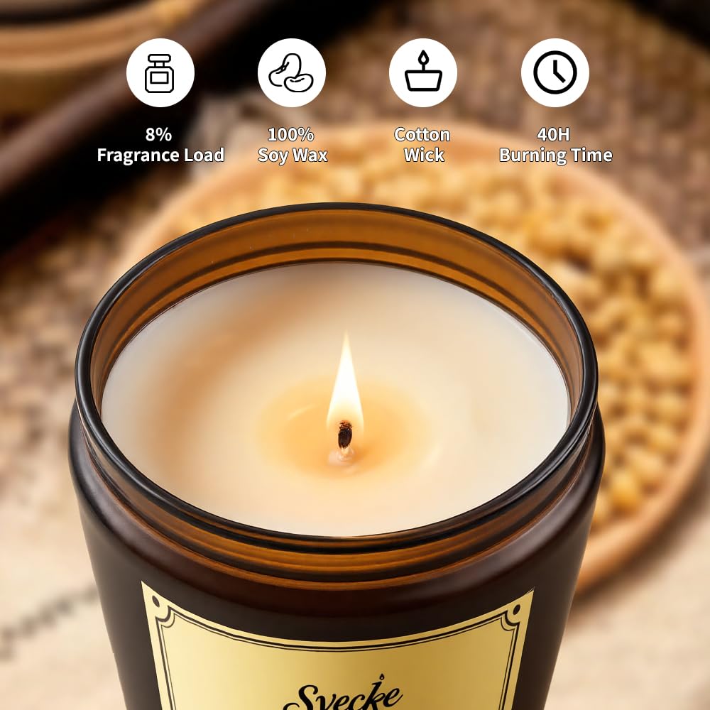 SVECKE 4-pack cedar soy wax candle close-up