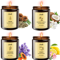 SVECKE 4-pack coconut vanilla soy wax candle in a jar