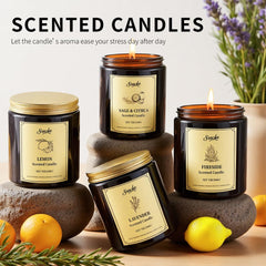 SVECKE 4-pack lavender soy wax candle close-up